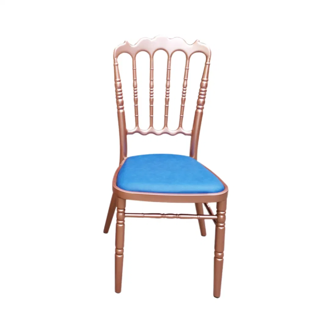 Wedding Banquet Rose Gold Banquet Wedding Chair Napoleon Hotel Dining Chair