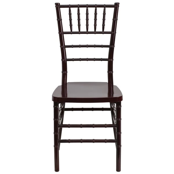 Mahogany PP Monobloc Resin Stackable Wedding Ballroom Tiffany Chiavari Chairs