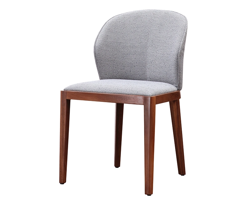 High Quality Walnut Color Solid Wood Dining Chairs Italian Hot Sale Leather Modern Dinner Chair