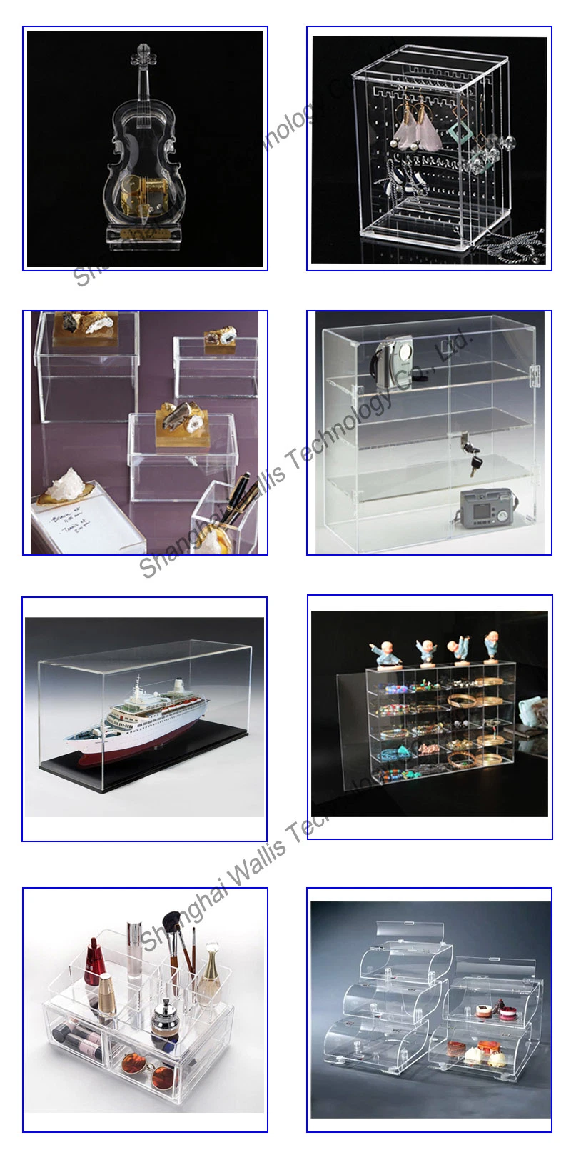 Wholesale Clear Transparent Plexiglass Shoe Box Rectangular Acrylic Display Stand