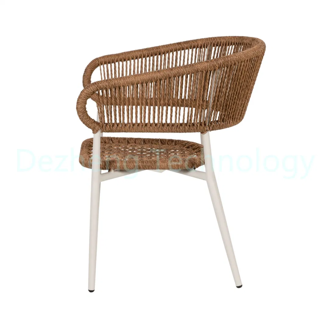 Modern Home Furniture Aluminum Cafe Restaurant Dining Rattan Arm Chair