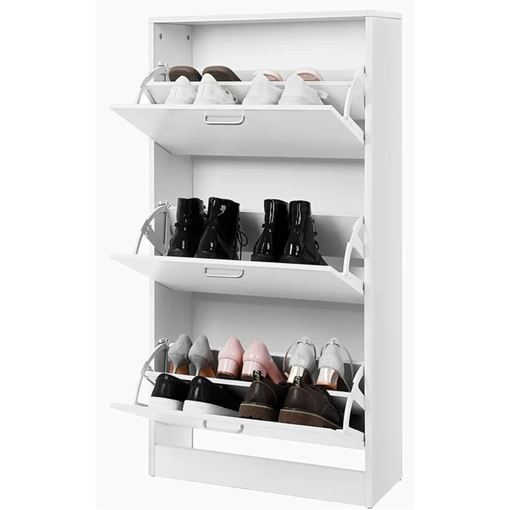 Modern Home Furniture 3-Tier Wooden Storage Cabinet Shoe Rack Wholesale