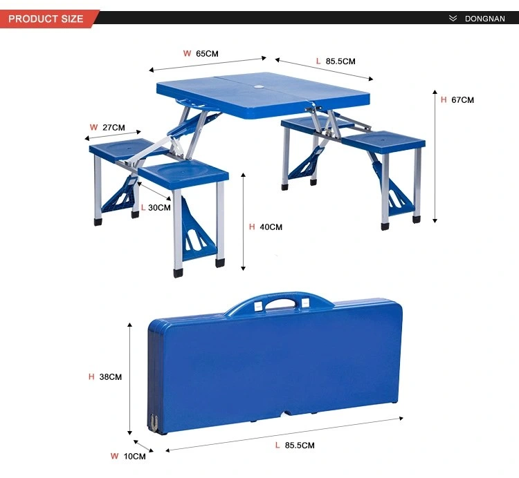 Portable Renctangle Plastic Aluminium Outdoor Camping Picnic Chair Folding Table