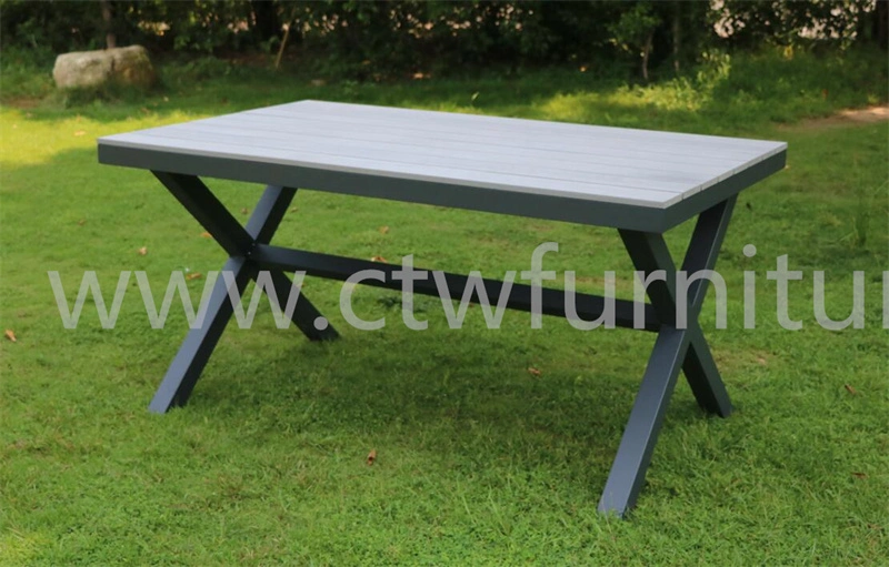 Patio Outdoor Furniture Plastic Wood Desk Aluminium Dining Garden Table