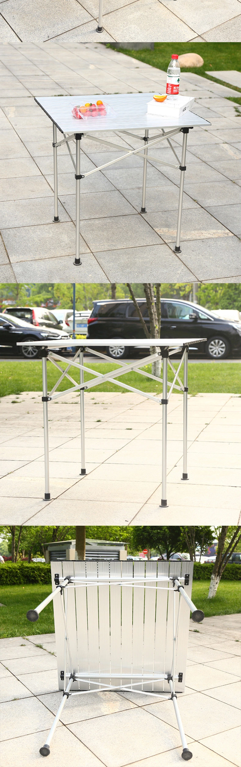 Wholesale Portable Aluminium Picnic Lightweight Square Folding Camping Table with Carry Bag