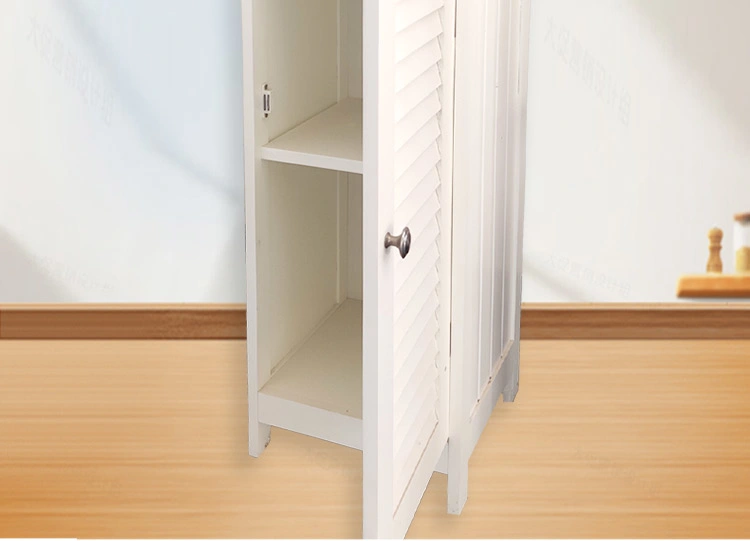 Single Door Shoe Cabinet Small Narrow Shutter Door Breathable Solid Wood Shoe Cabinet