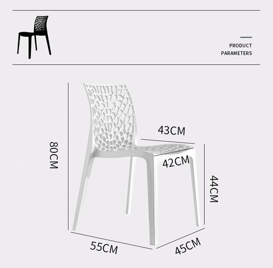 Modern Hollow out Dining Chair for Table Restaurant Cafe Bistro Dining Room Plastic Chair