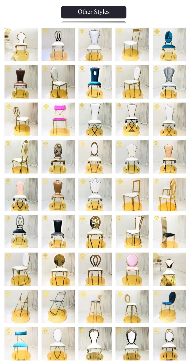 Sawa Gold Stainless Steel Wedding Chair for Banquet Event Hotel
