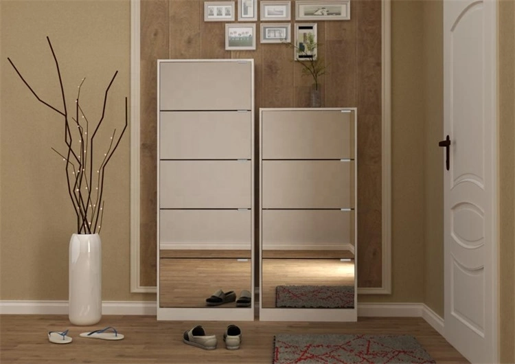 Mirror Doors Home Use Flip-Down High Shoe Cabinet