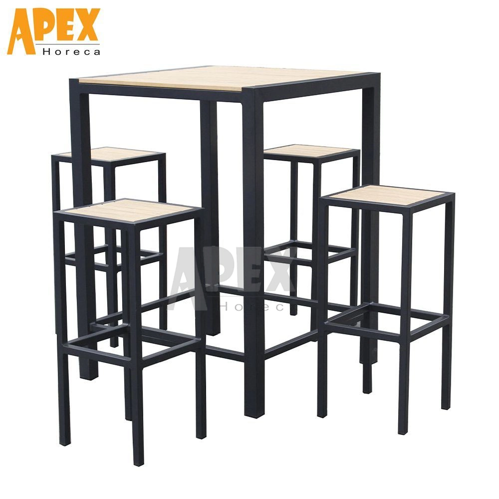 High Industrial Bar Dining Table Stools Set Portable Furniture Chair