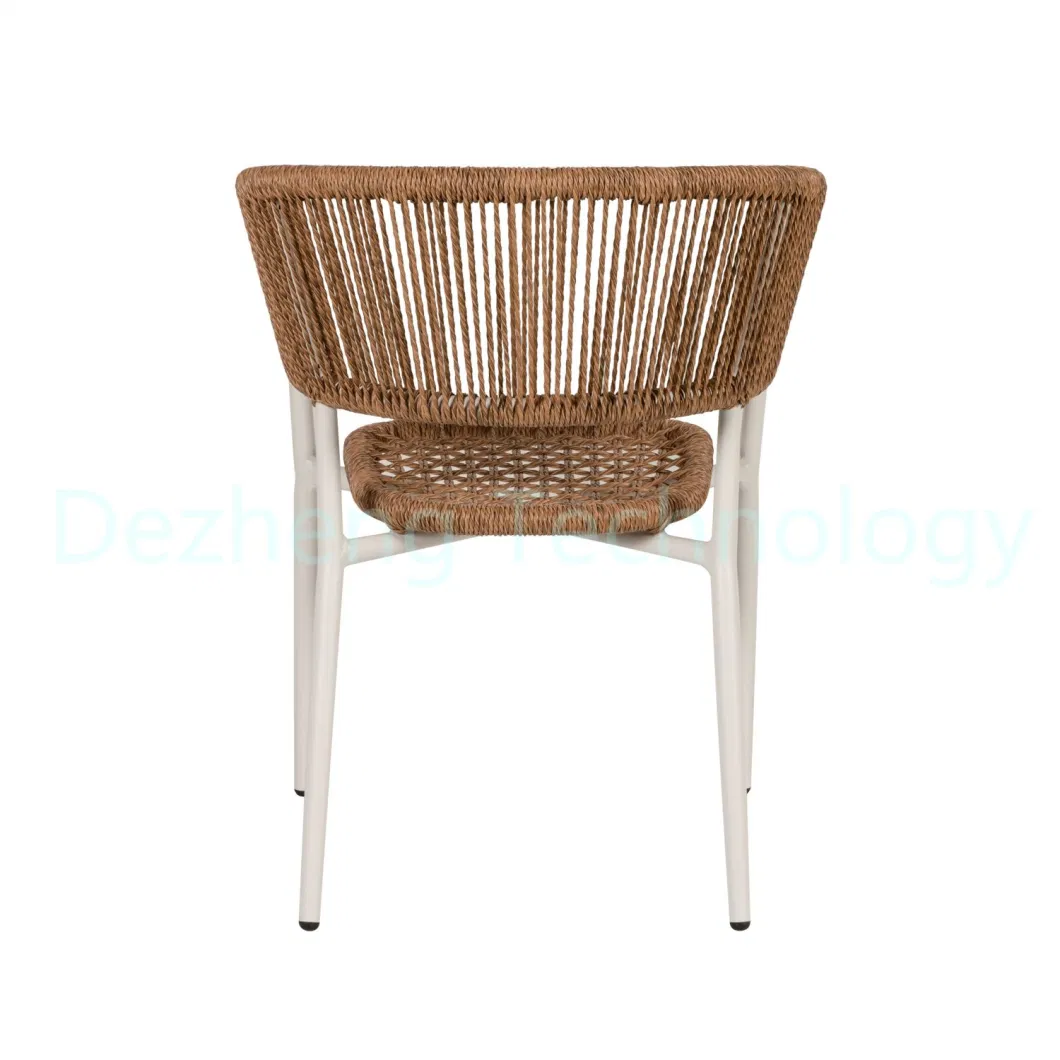 Modern Home Furniture Aluminum Cafe Restaurant Dining Rattan Arm Chair