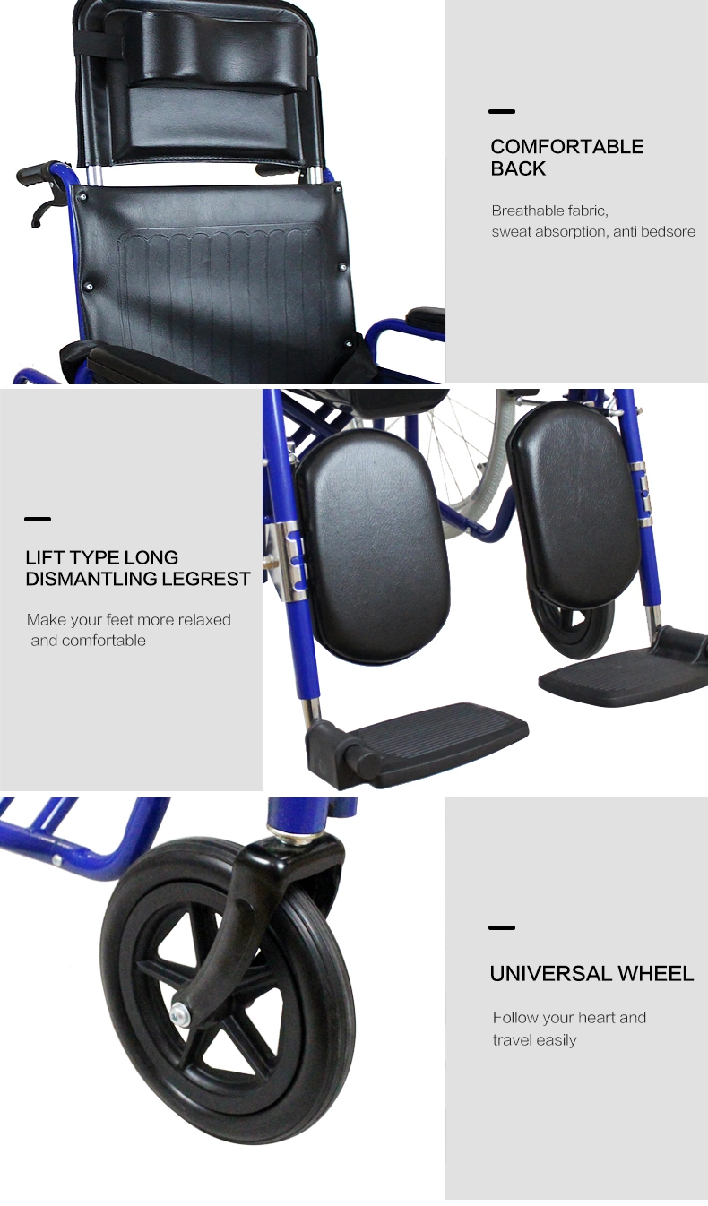 Muti Functional Stainless Steel Cerebral Palsy High Backrest Economic Medical Folding Wheel Chair Commode Chair