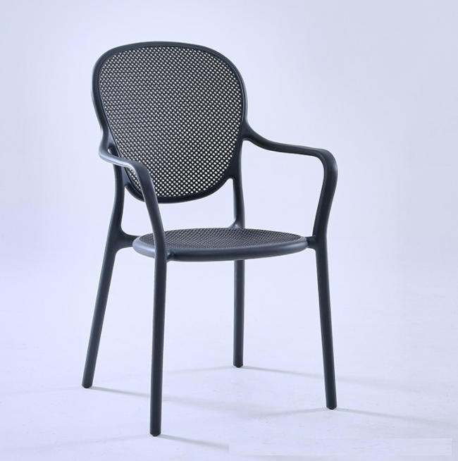 Nordic Plastic Dining Chairs Backrest Chairs Restaurant Armrests Stackable Plastic Chairs