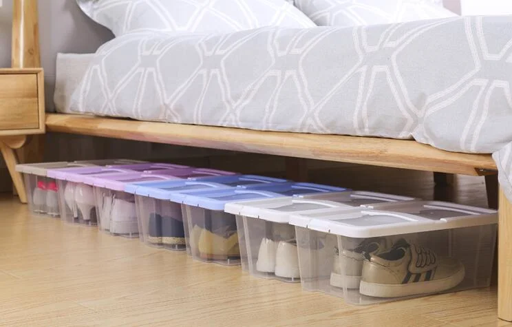 Rectangular Transparent Plastic Shoe Box Storage for Wholesale