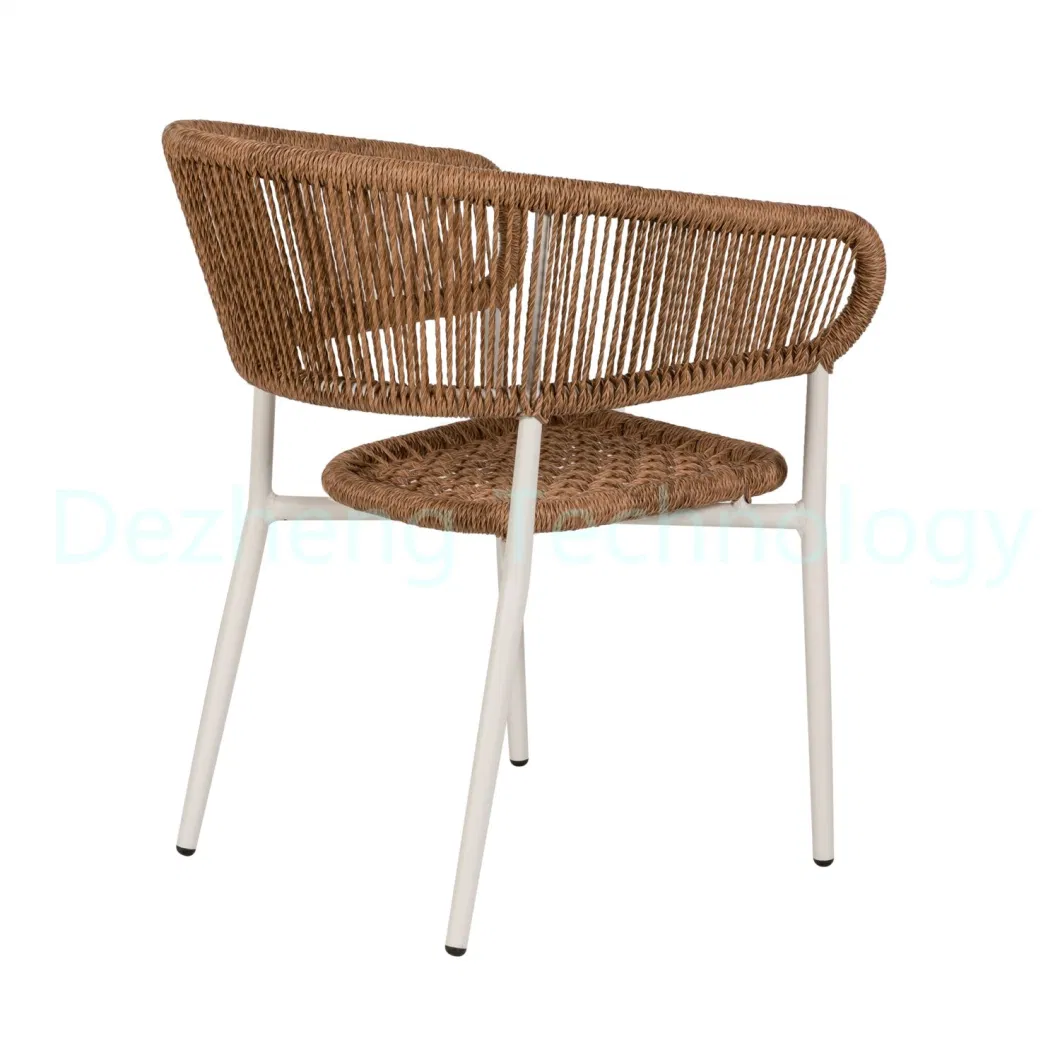 Modern Home Furniture Aluminum Cafe Restaurant Dining Rattan Arm Chair