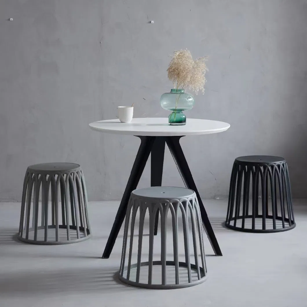 Plastic Stool Stacked Chair Round Small Coffee Table Corner Balcony Small Table Low Stool Table and Chair Dual-Use