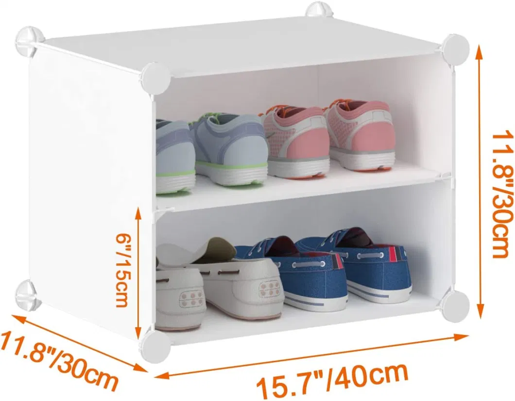 32 Pair Plastic Shoe Shelves Organizer for Closet Hallway Bedroom Entryway