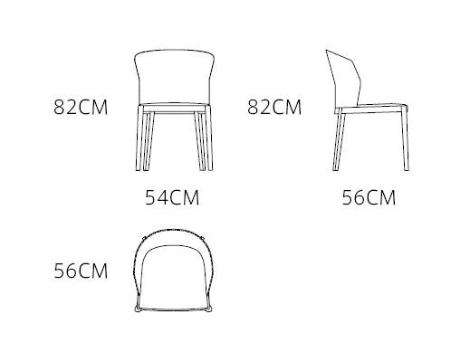 High Quality Walnut Color Solid Wood Dining Chairs Italian Hot Sale Leather Modern Dinner Chair