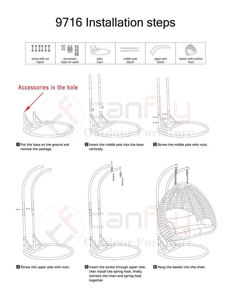 Patio Swings Double Seat Egg Chair Swing Wicker Hanging Chair with Stand