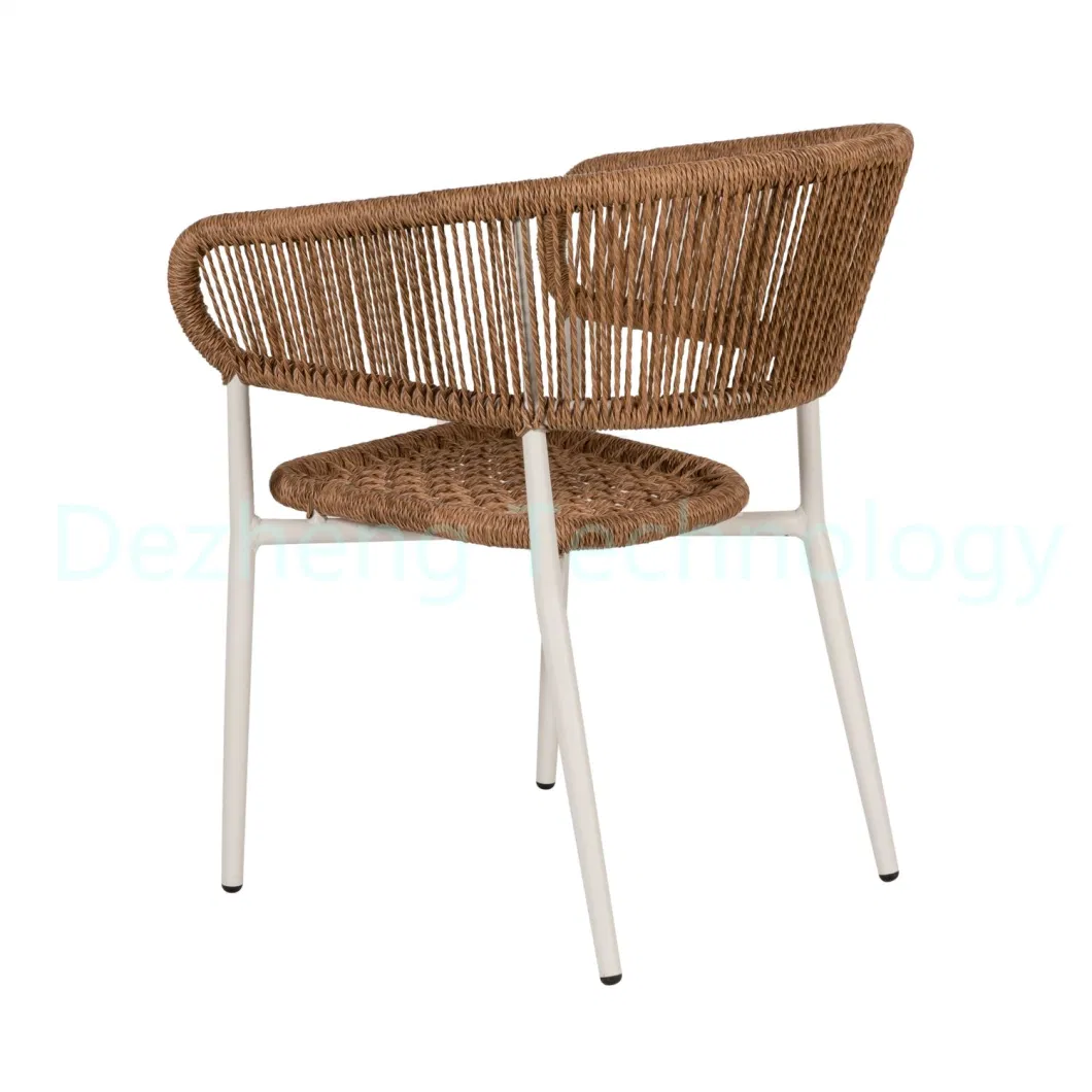 Modern Home Furniture Aluminum Cafe Restaurant Dining Rattan Arm Chair