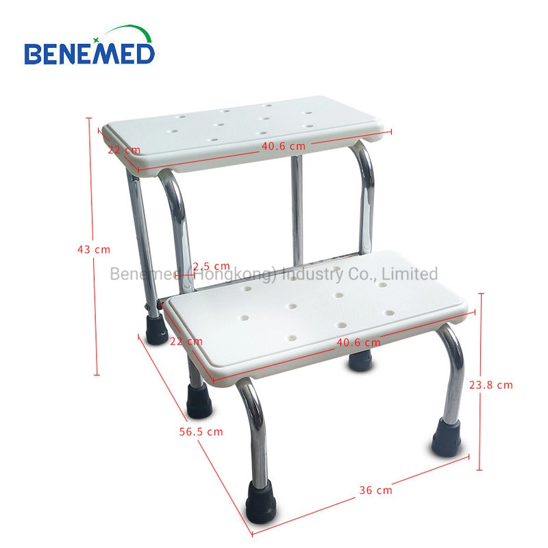 High Quality Two Steps Plastic Bed Foot Stool for Patient