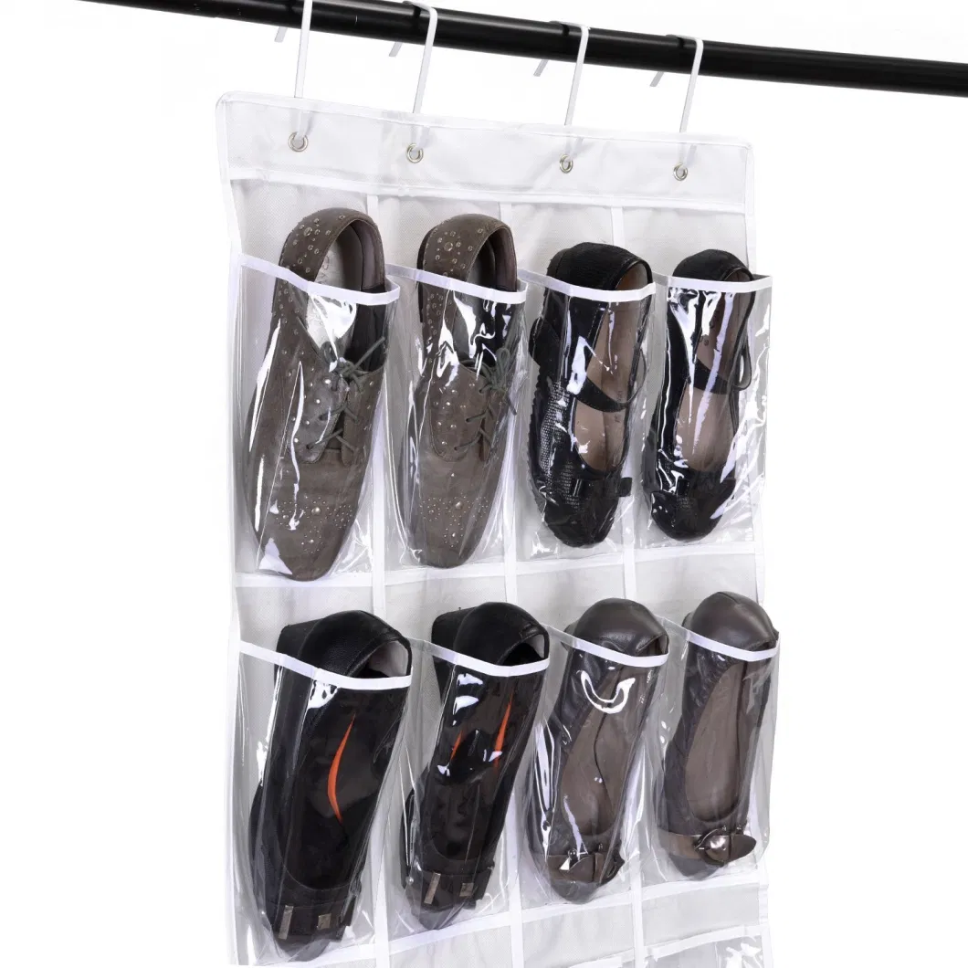 Door Shoe Organizer 12 Large Mesh Pockets Hanging Narrow Closet Door Esg11203