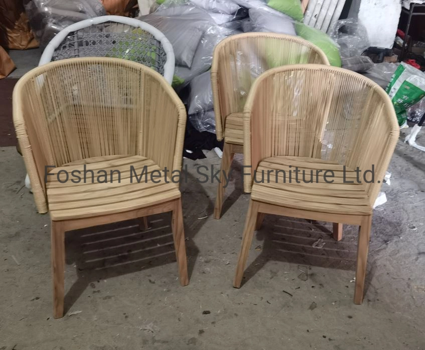 Outdoor Teak Aluminum Wooden Garden Hotel Villa Patio Rattan Chair