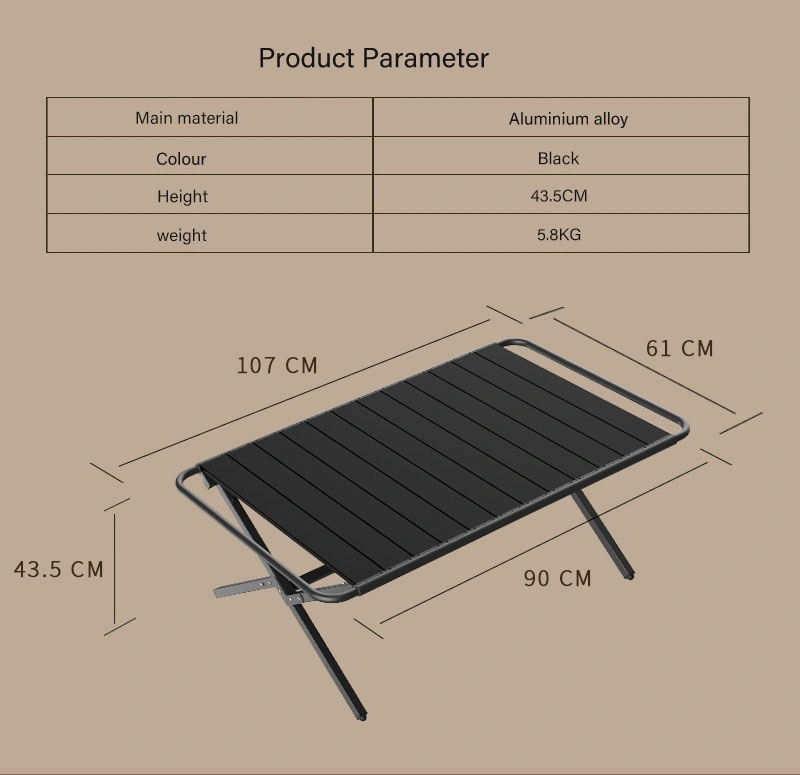 2024 New Hot Sale Outdoor Folding Portable Roll-up Table for Camping, Home, Garden, BBQ, Party