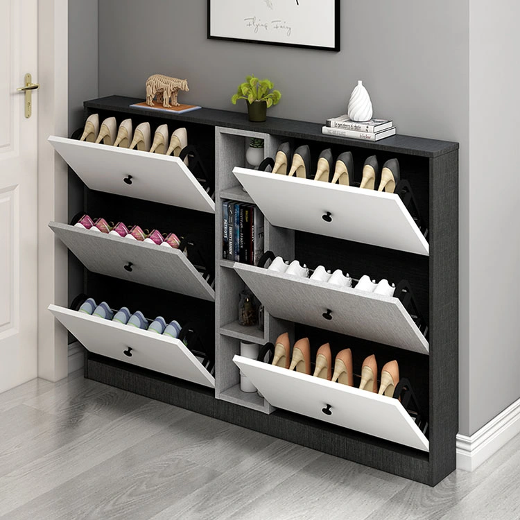 Nice Design Hallway Furniture Home MDF Shoe Racks &amp; Stands Wooden Foldable Rotating Shoe Rack