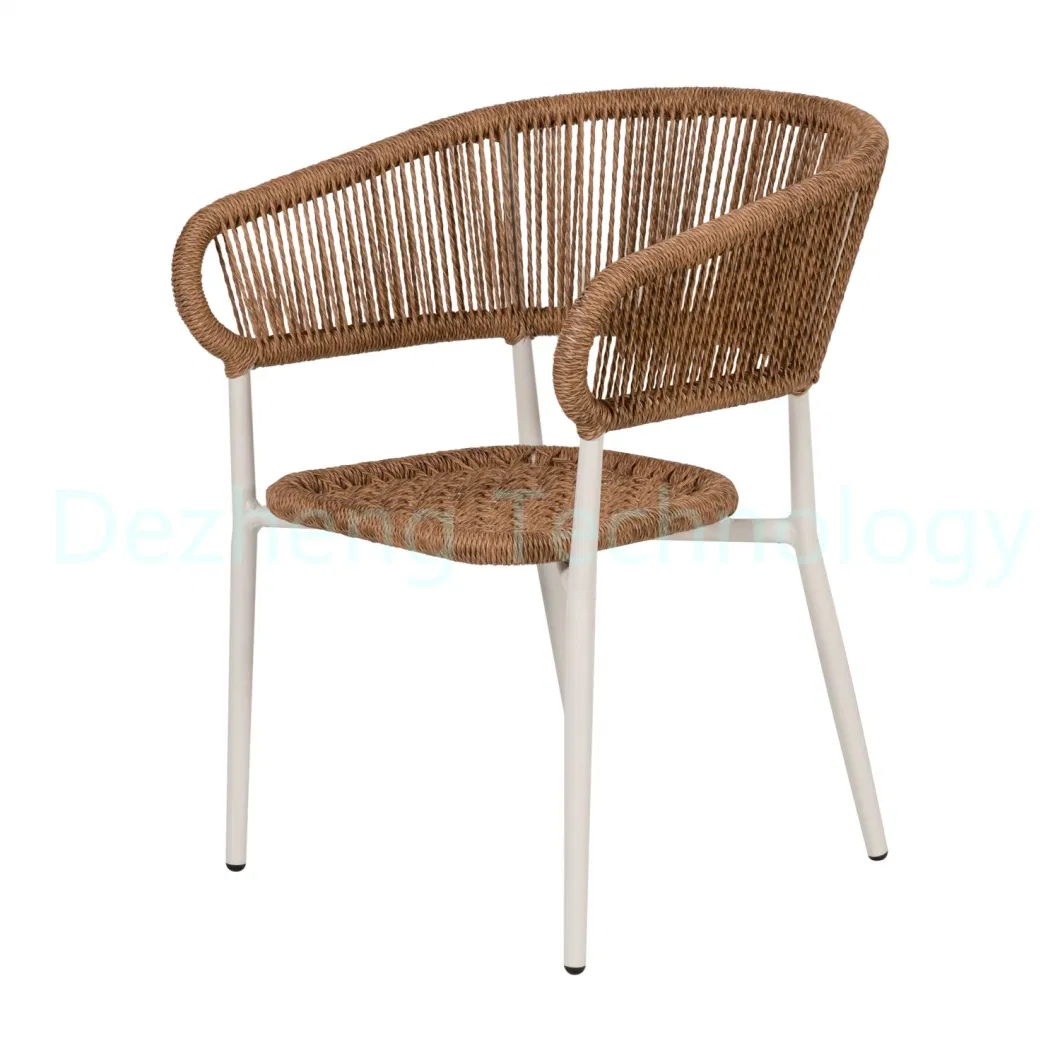 Modern Home Furniture Aluminum Cafe Restaurant Dining Rattan Arm Chair