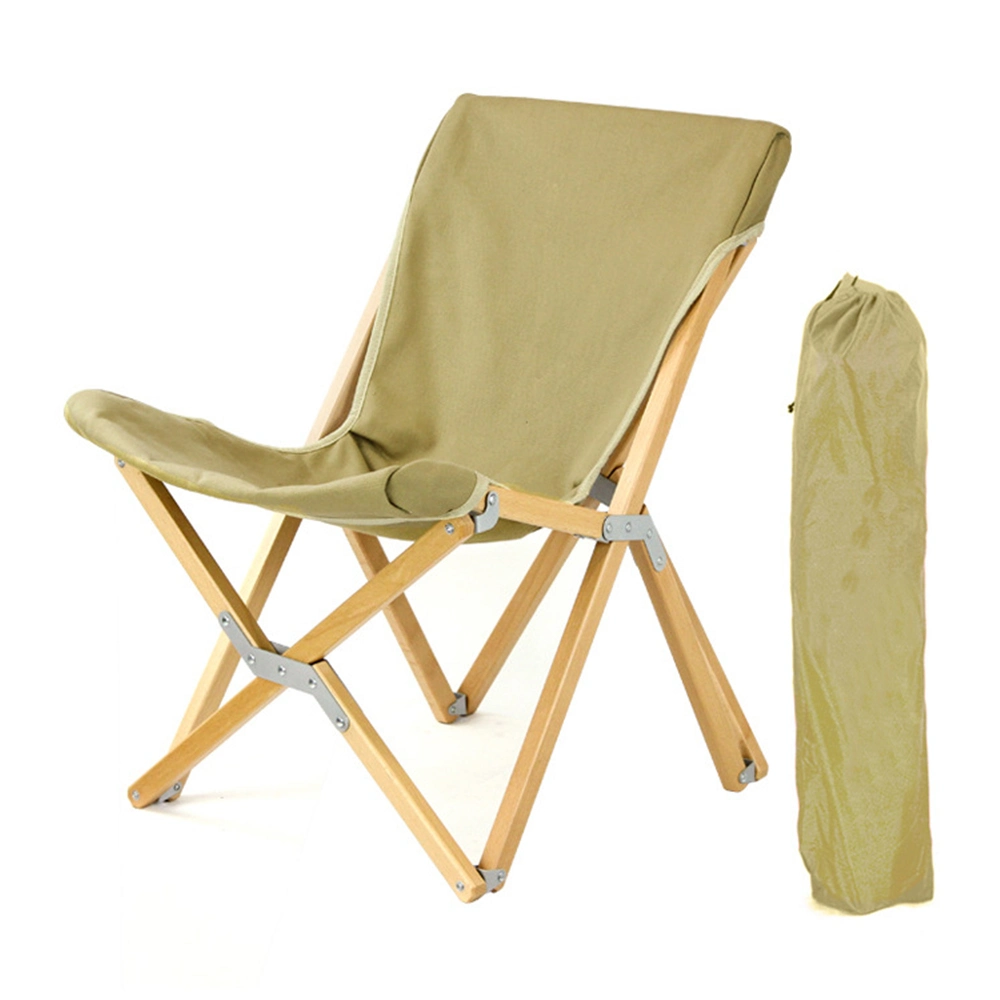 Outdoor Collapsible Foldable Bamboo Lawn Chairs Leisure Folding Relaxing Wooden Camping Chairs