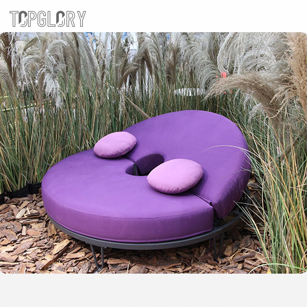 Home Hotel Furniture Outdoor Aluminum Tube Frame Fabric Sofa Bed Daybed Chaise Lounger