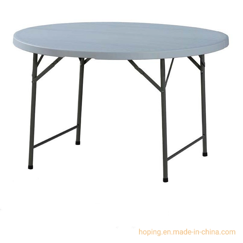 Collapsible Square Round Table with Fireproof PVC Board Top with Multifunctioin for Dining Hall, Restaurant and Meeting