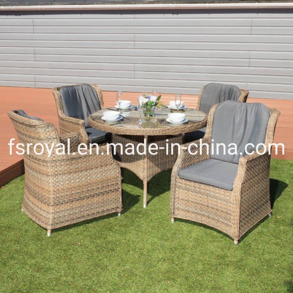 Outdoor Leisure Sofa Set Garden Furniture Set Patio Dining Set Aluminium Rattan 3 PCS Walnut Color