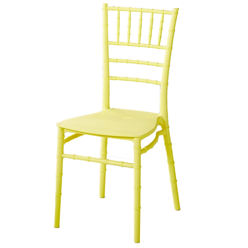 Hot Selling Fashion Gold Silver White Plastic Resin Wedding Tiffany Hotel Dining Chivari Chair