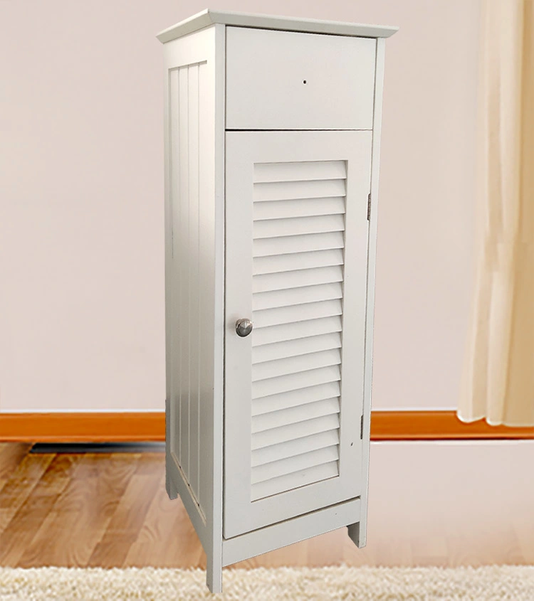 Single Door Shoe Cabinet Small Narrow Shutter Door Breathable Solid Wood Shoe Cabinet