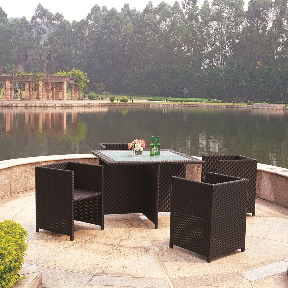 Popular Outdoor European Style Patio Furniture and Leisure Rattan Bistro Table and Chair Set