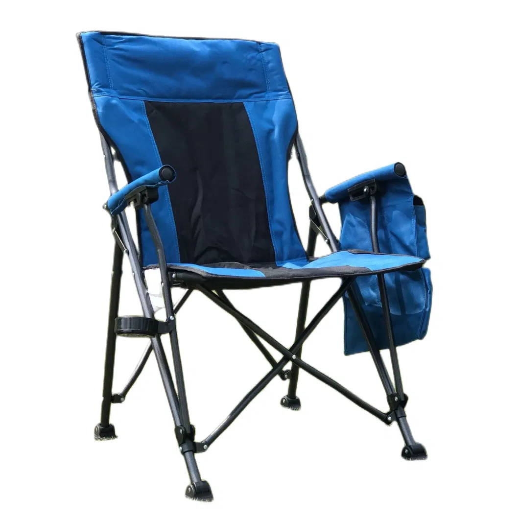 High Back Padded Lawn Camping Chair Portable Folding Chair with Arm Rest Cup Holder and Portable Carrying Bag