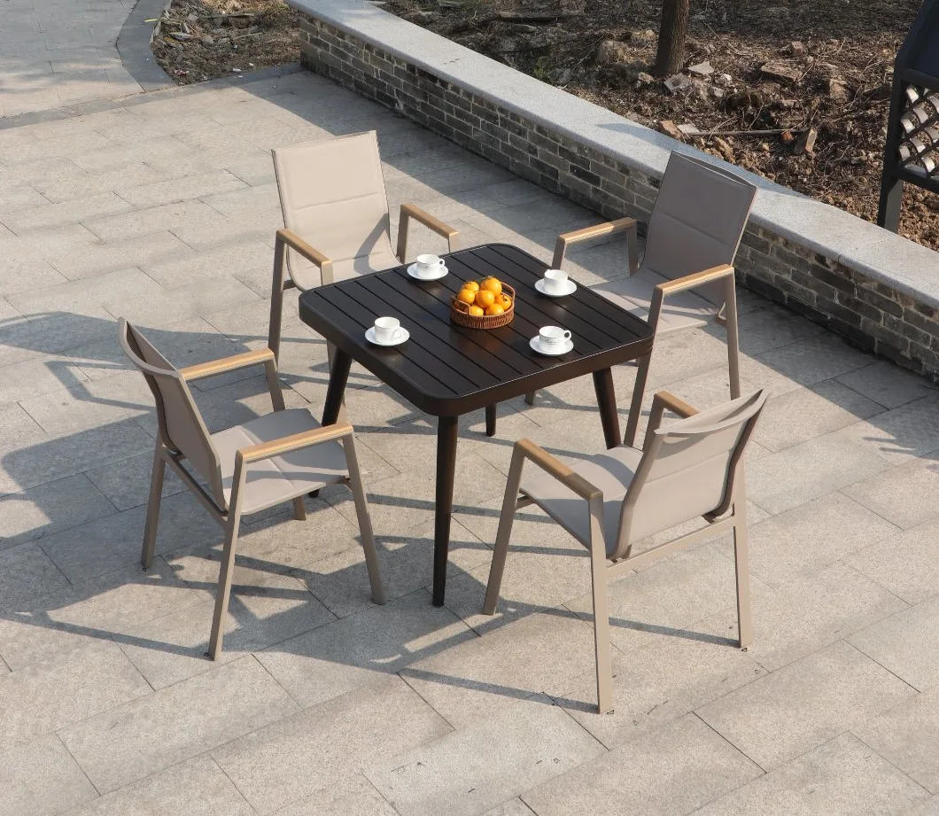 Outdoor Waterproof Sunscreen Milk Tea Shop Cafe Net Cloth Aluminum Alloy Table Chair Outdoor Small Yard Villa