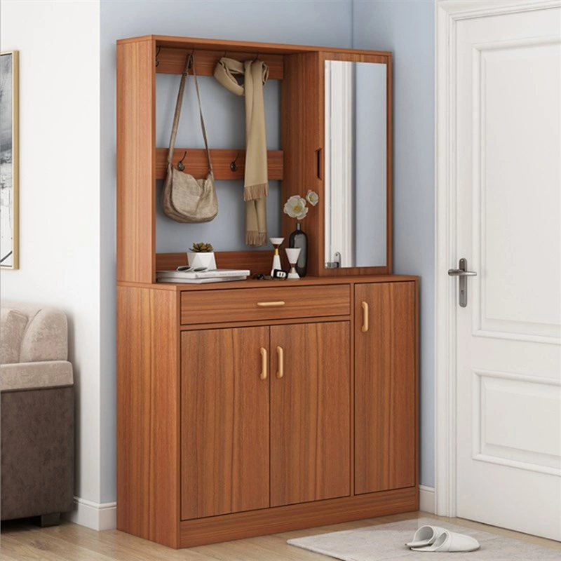 Shoe Cabinet, Wardrobe Cabinet with Hanger, Integrated Household Multifunctional Entrance with Mirror, Large Capacity Entrance Hall Cabinet