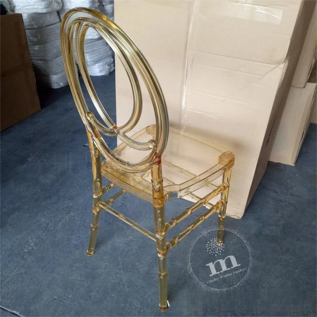 Light Champagne, Amber Gold Tiffany Thickening Durable Restaurant Chiavari Chair