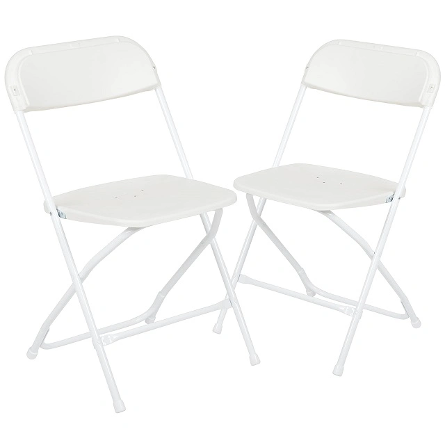 Wholesale Outdoor Wedding Stacking White Plastic Folding Chairs for Party Rental