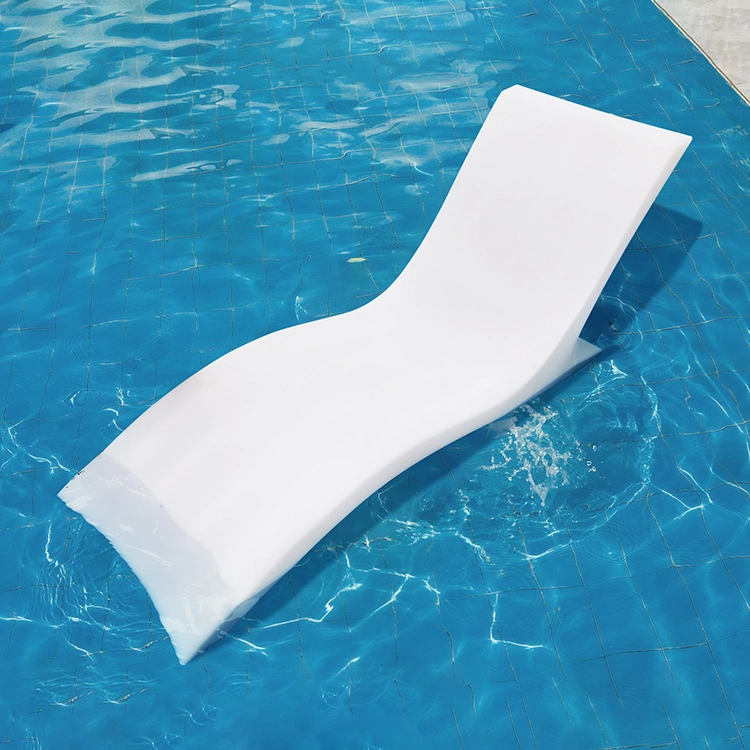 PE Plastic Outdoor Furniture Double Sun Lounger Chaise Lounge Chair for Swimming Pool Diving Deck Chair Sea Beach Lounger