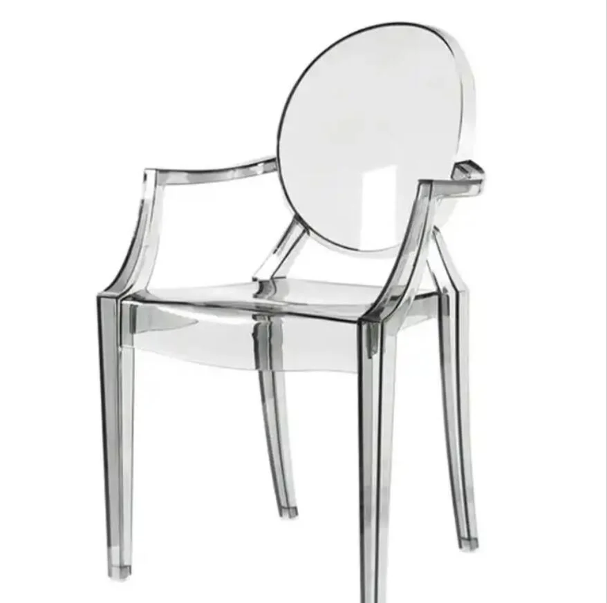 Modern Dining Chairs Stackable Arm Ghost Chair Transparent Acrylic Chair