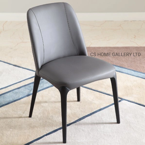 Modern Dining Room Furniture Luxury Restaurant Chair Grey PVC Leather Dining Chair