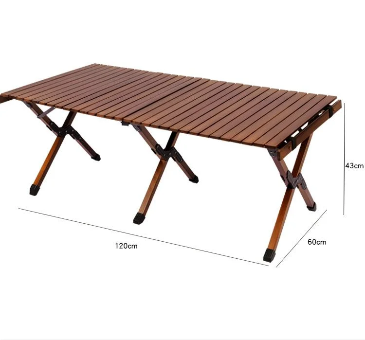 Black Walnut Beech Egg Roll Table Folding Easy to Store Picnic Camping