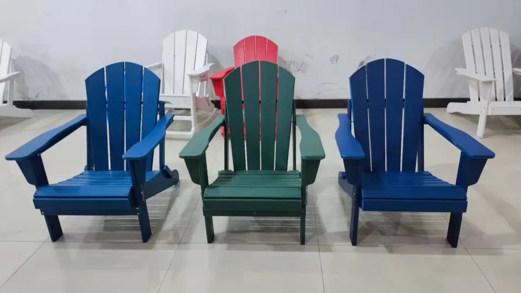 Outdoor Furniture All-Weather Eco-Friendly Modern Patio Garden Leisure Resort Villa Resin Lawn Waterproof Plastic Recycled Plastic HDPE Wood Adirondack Chair