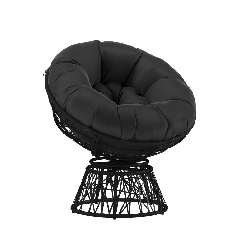 Outdoor Furniture Rattan Comfort Series Swivel Patio Chair with with Black Cushion