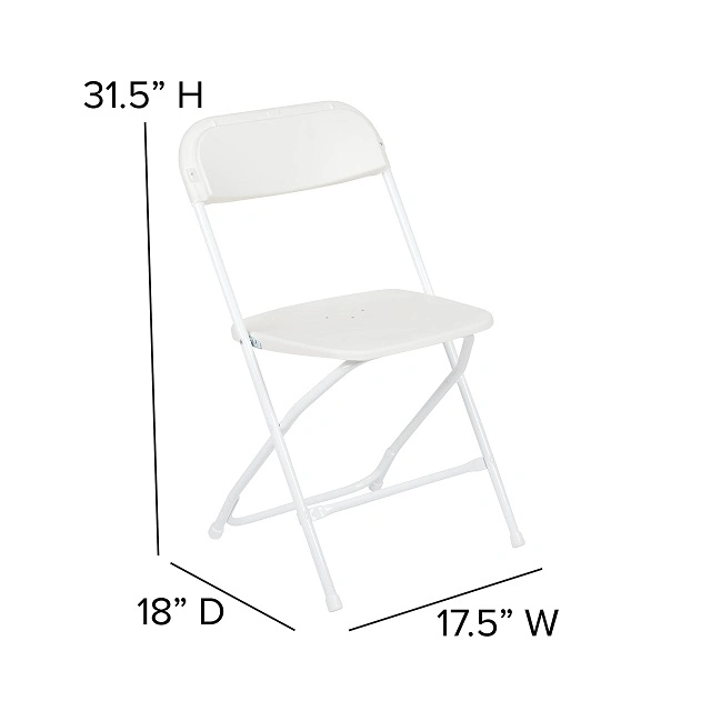 Wholesale Outdoor Wedding Stacking White Plastic Folding Chairs for Party Rental