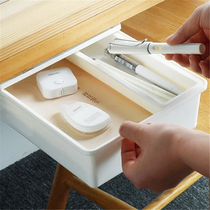 New Style Sells Well White Hidden Under Desk Slide Storage Box